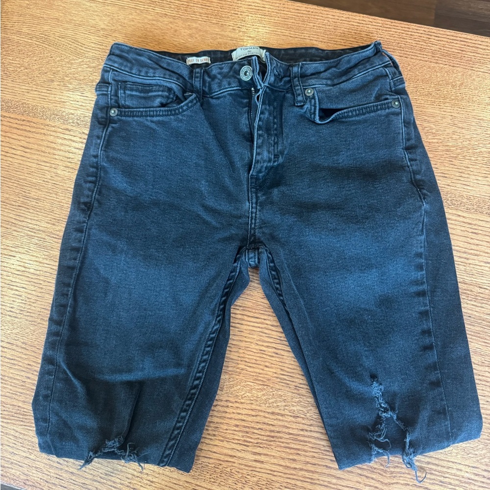 Black Distressed Denim pants Topman